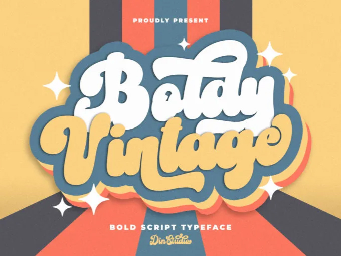 retro script font