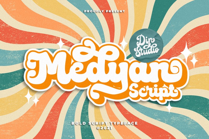 retro script font