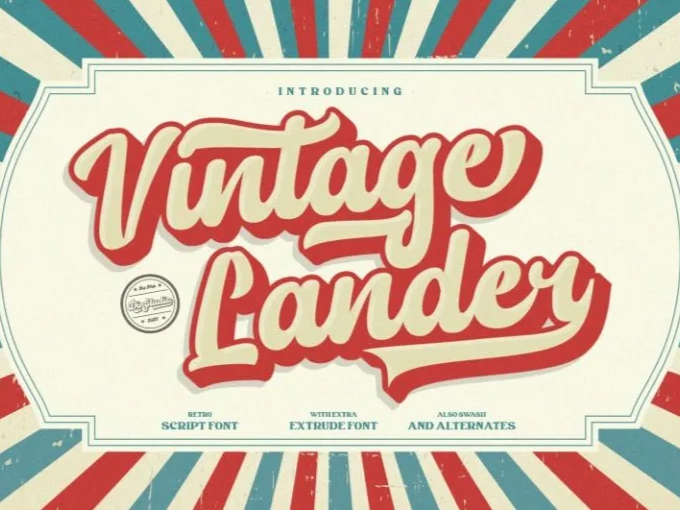 retro script font