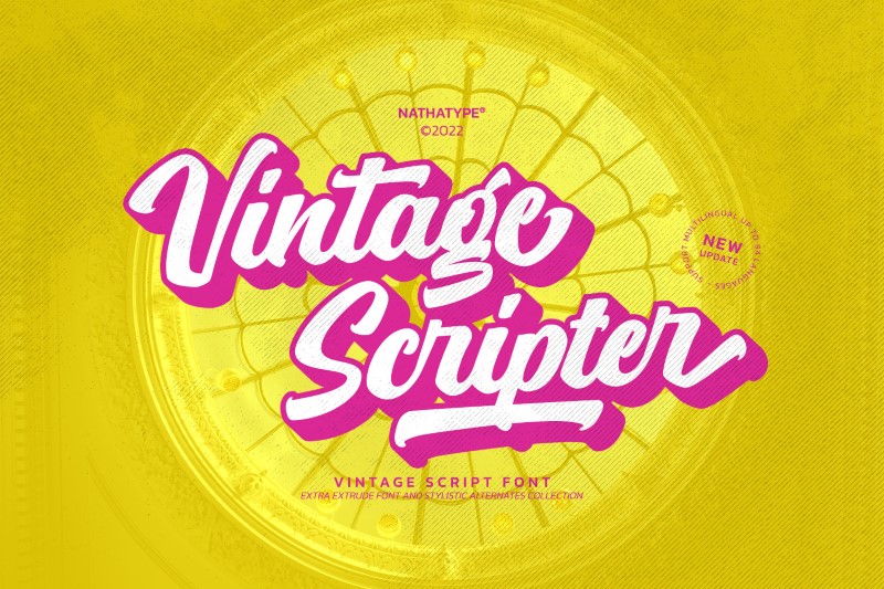 retro script font