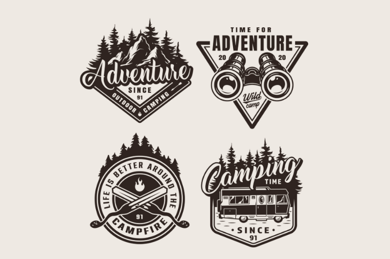 Modern Vintage Travel and Adventure Logos