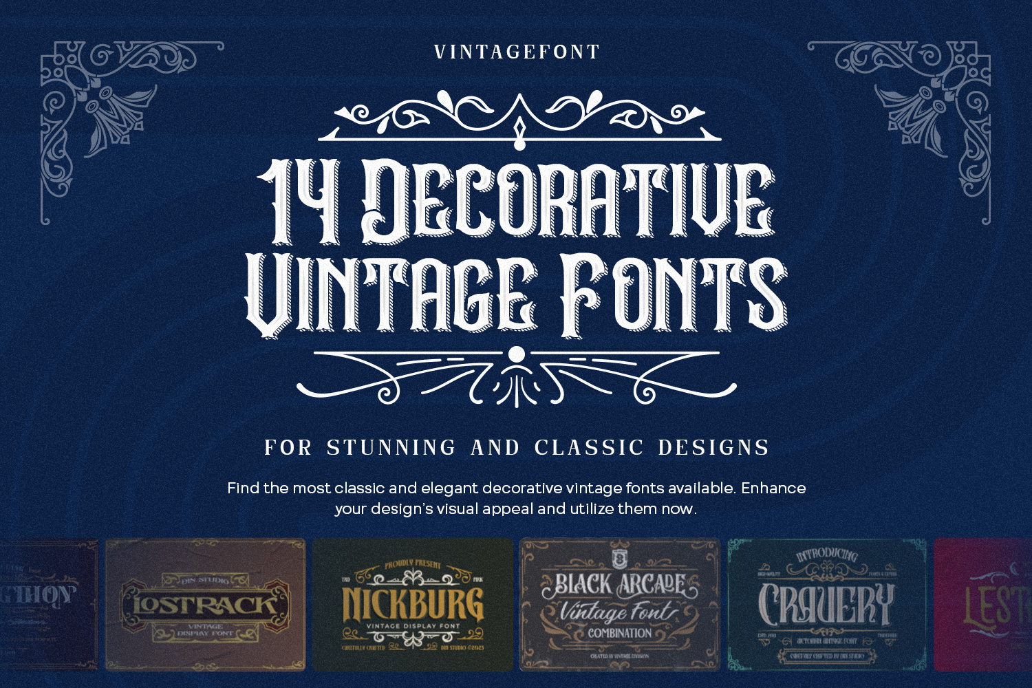 14 Decorative Vintage Fonts for Stunning and Classic Designs